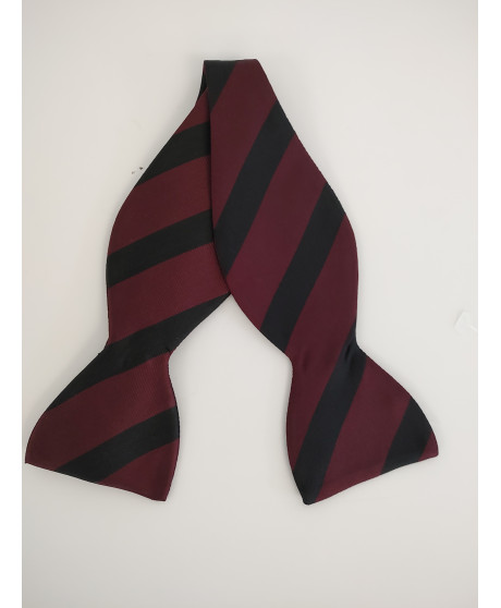 Tie Bow maroon & black striped