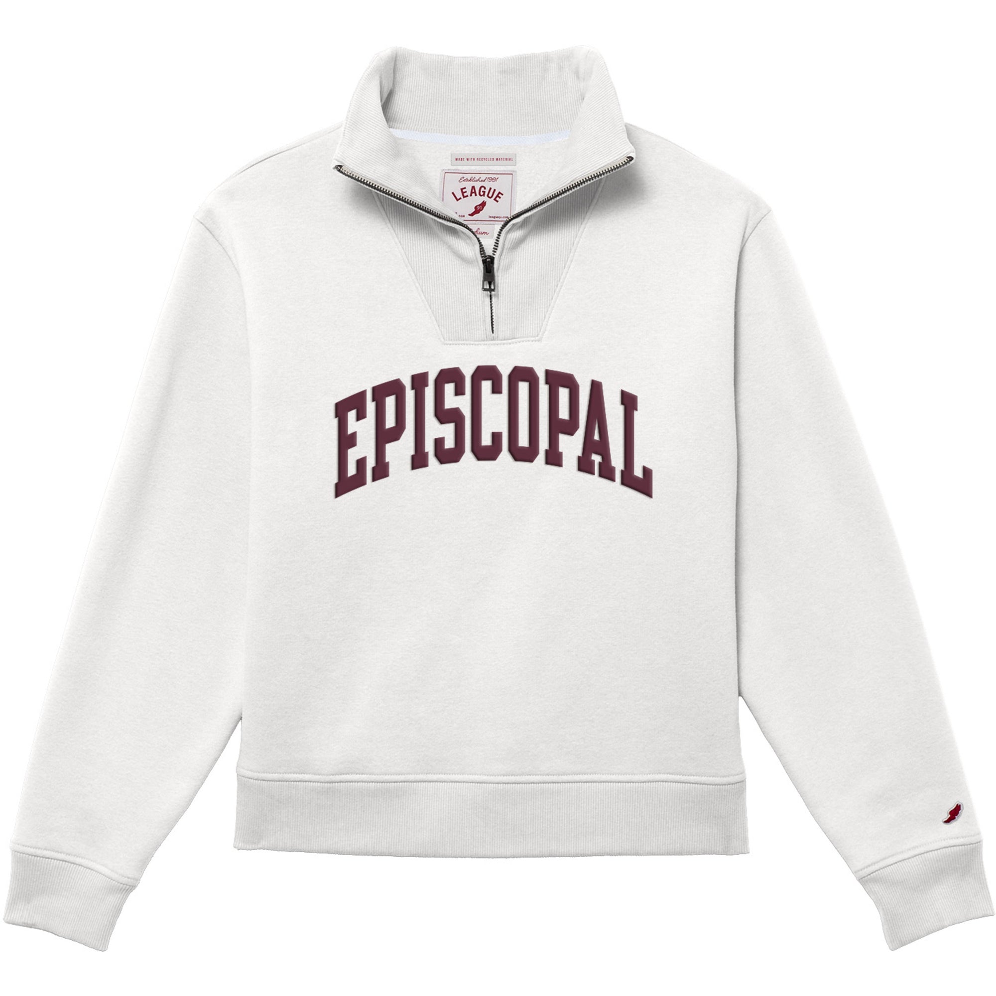 League Athletics Women's "Augusta" White Quarter Zip