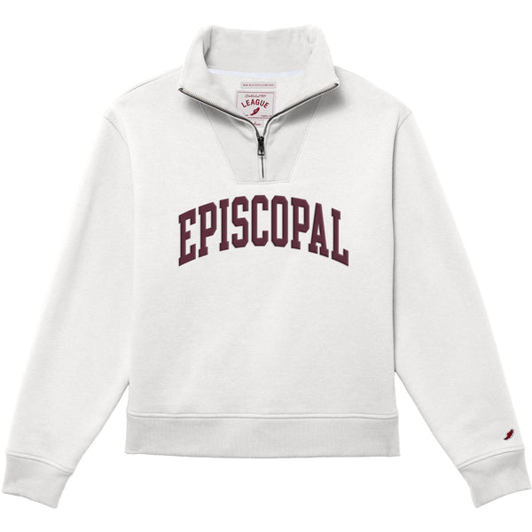 League Athletics Women's "Augusta" White Quarter Zip
