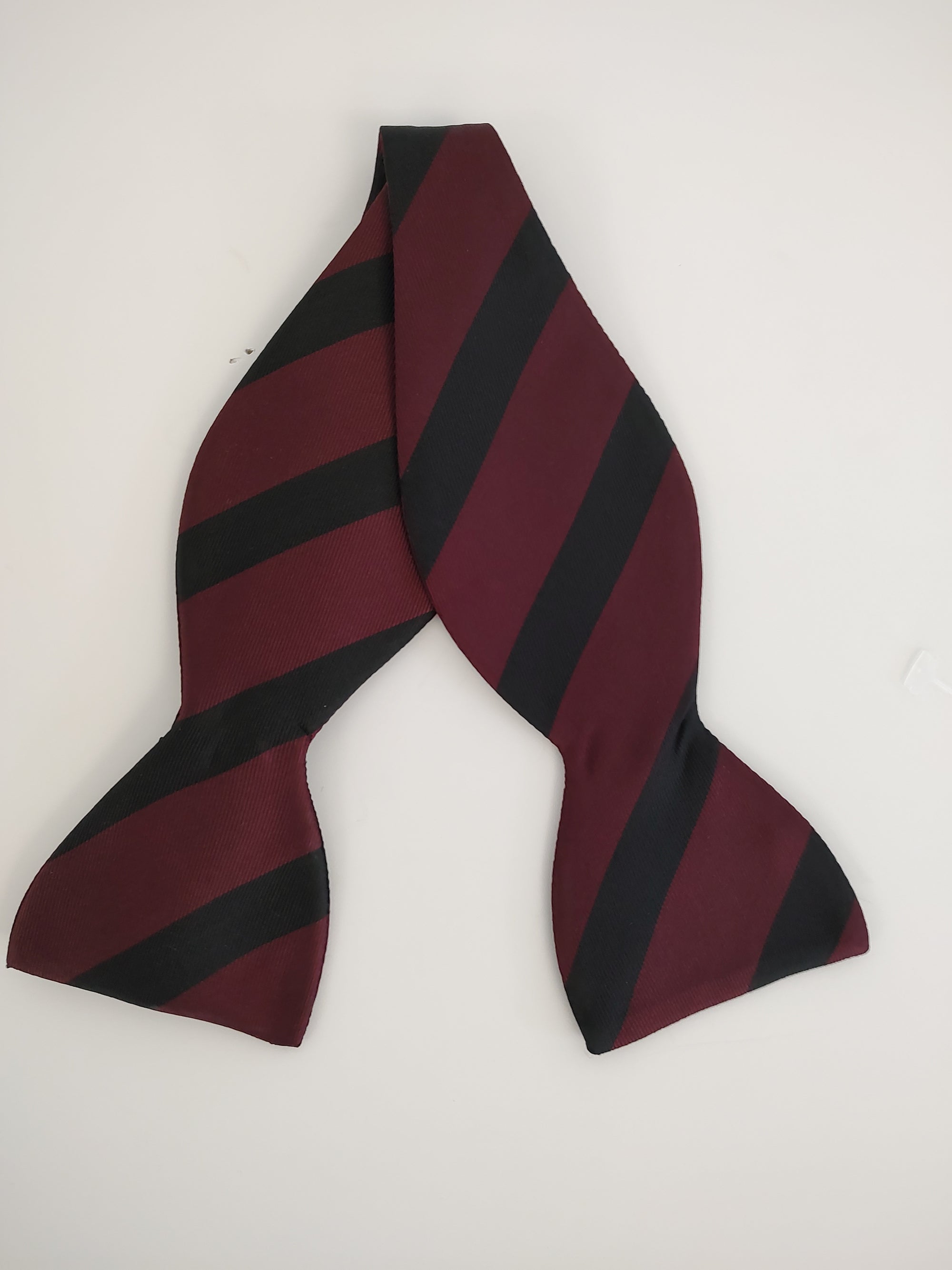 Tie Bow maroon & black striped