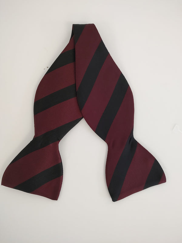 Tie Bow maroon & black striped
